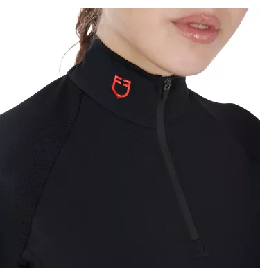 Koszulka jeździecka Equestro czarny S