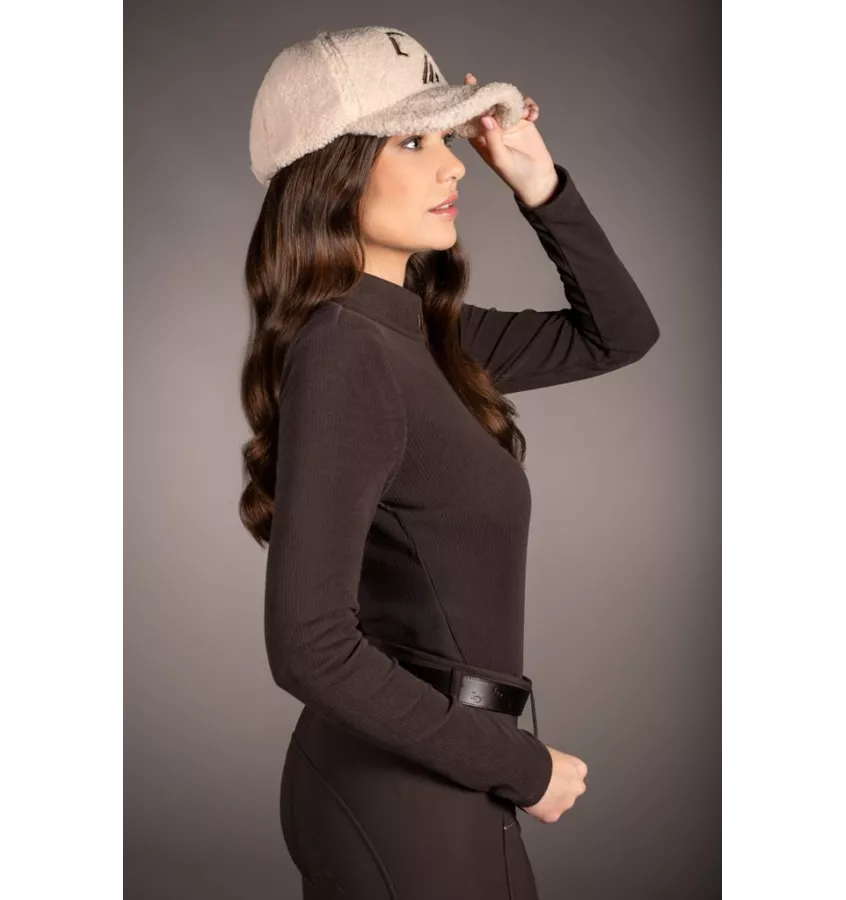 Czapeczka z futerka Arezzo beż