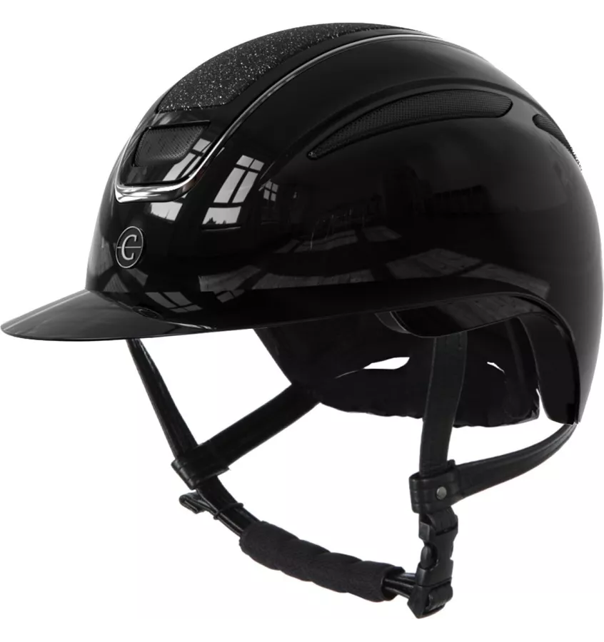 Kask jeździecki Elite lakierowany z szerokim daszkiem L 59-61