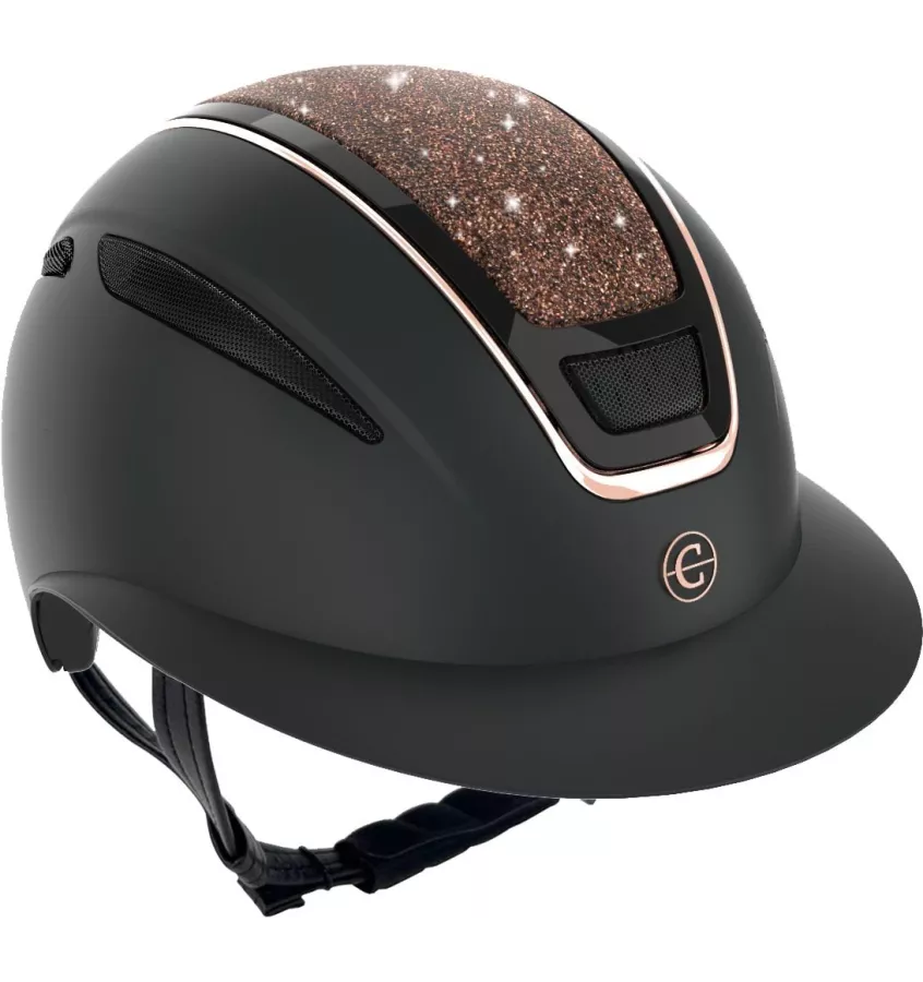 Kask jeździecki Elite z brokatem z szerokim daszkiem L 59-61