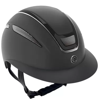 Kask jeździecki Elite z szerokim daszkiem czarny mat L 59-61