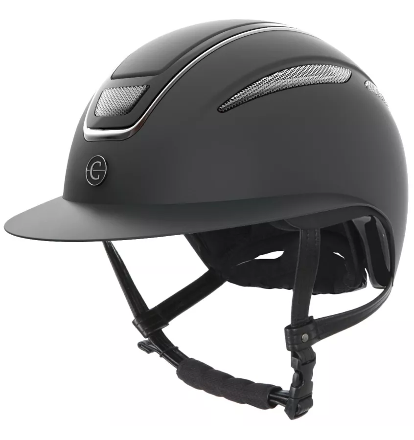 Kask jeździecki Elite z szerokim daszkiem czarny mat L 59-61