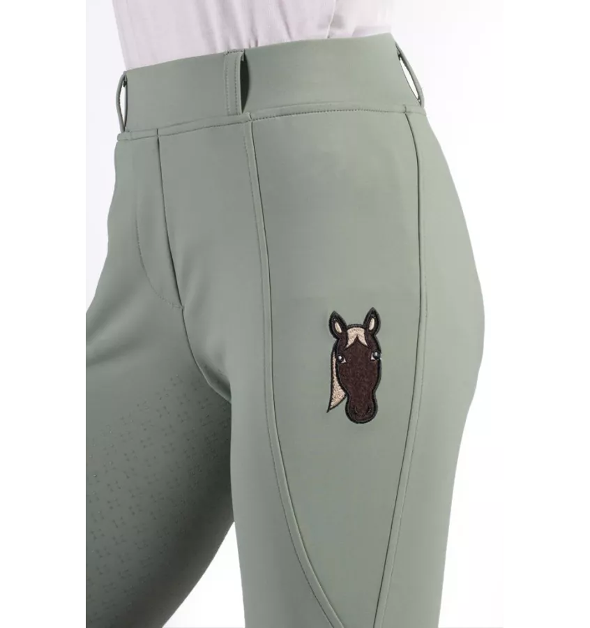 Legginsy jeździeckie dziecięce Mia brąz 110/116