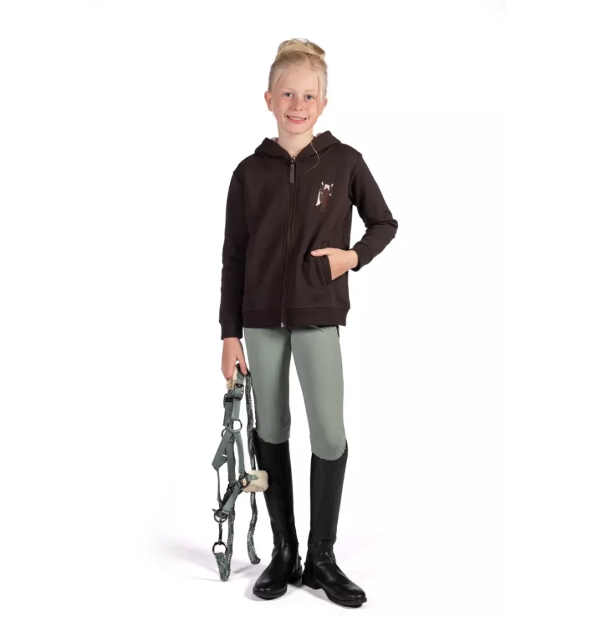 Legginsy jeździeckie dziecięce Mia brąz 110/116
