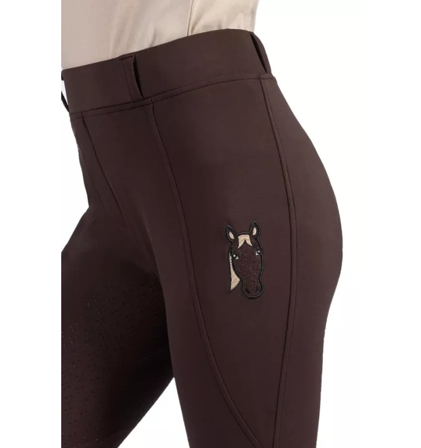 Legginsy jeździeckie dziecięce Mia brąz 110/116