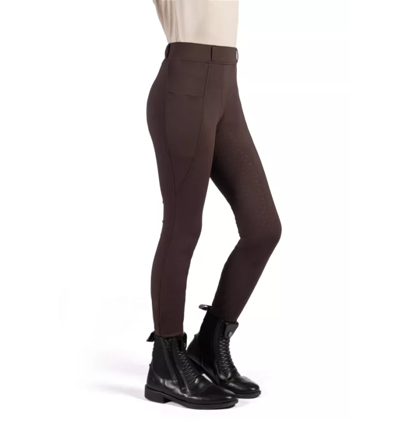 Legginsy jeździeckie dziecięce Mia brąz 110/116