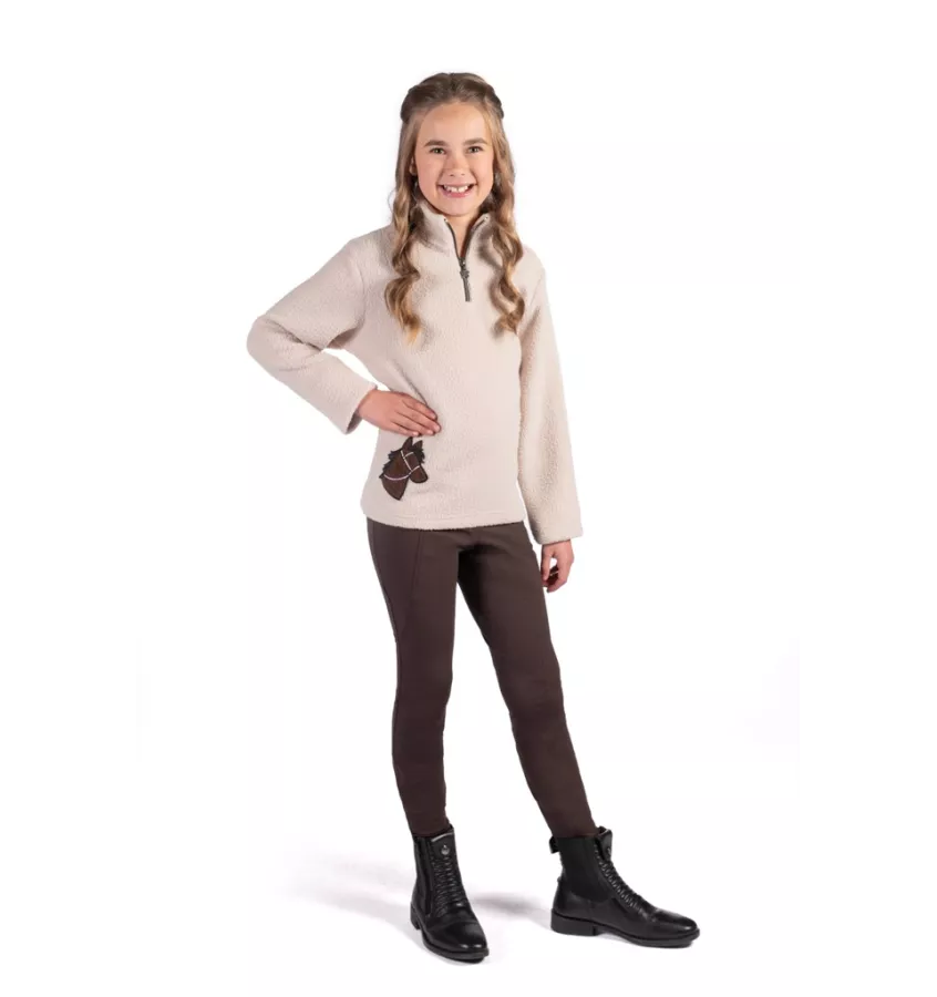 Legginsy jeździeckie dziecięce Mia brąz 110/116