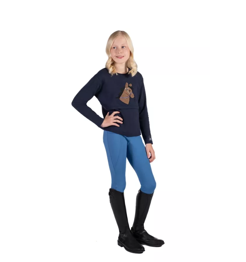 Legginsy jeździeckie dziecięce Mia brąz 110/116
