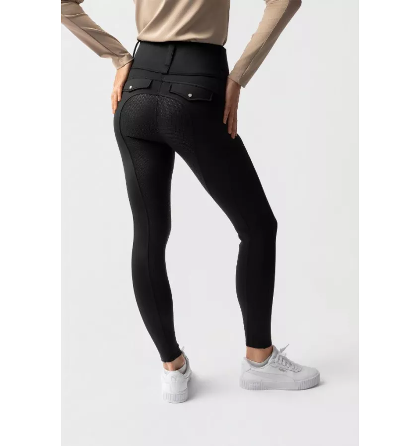 Legginsy jeździeckie zimowe Thermo czarny 32