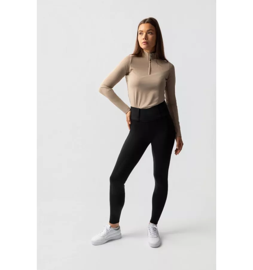 Legginsy jeździeckie zimowe Thermo czarny 32