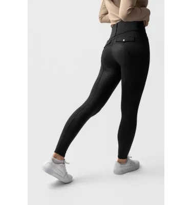 Legginsy jeździeckie zimowe Thermo czarny 32