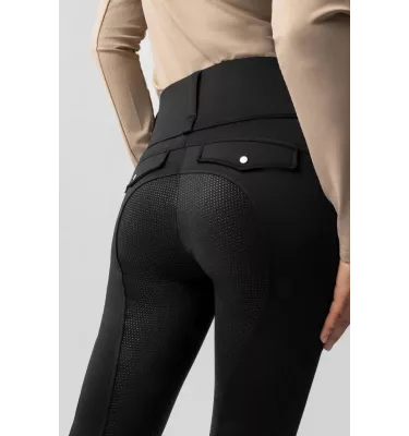 Legginsy jeździeckie zimowe Thermo czarny 32