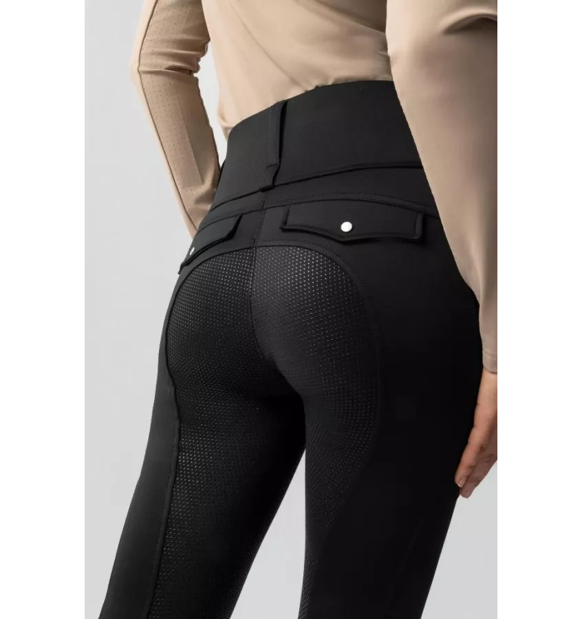 Legginsy jeździeckie zimowe Thermo czarny 32