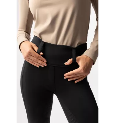 Legginsy jeździeckie zimowe Thermo czarny 32