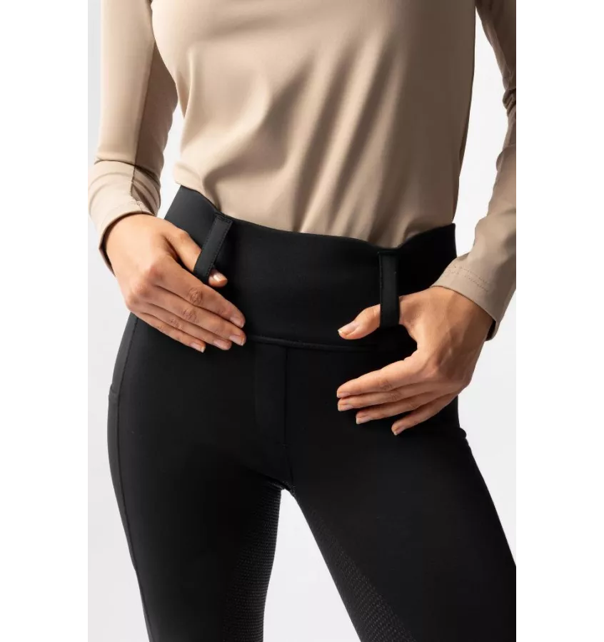 Legginsy jeździeckie zimowe Thermo czarny 32