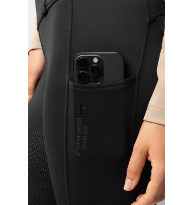 Legginsy jeździeckie zimowe Thermo czarny 32