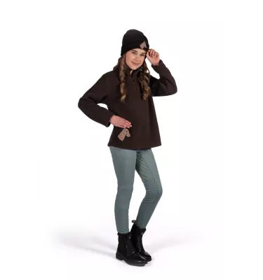 Czapka zimowa z koniem dla dzieci brąz