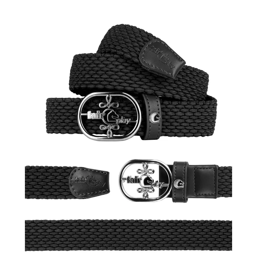 Elastyczny pasek do bryczesów Fair Play Joelle czarny L/XL