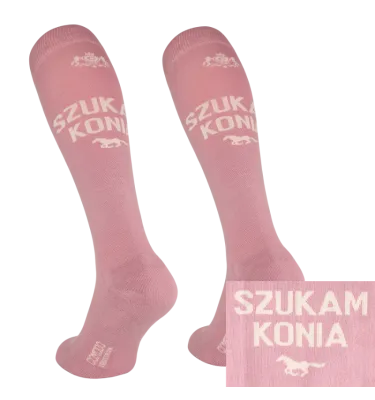 Podkolanówki jeździeckie "Szukam konia" róż 35-38