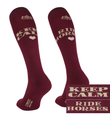 Podkolanówki jeździeckie "Keep Calm" zielony35-38