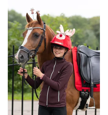 Świąteczny pokrowiec na kask jeździecki elf