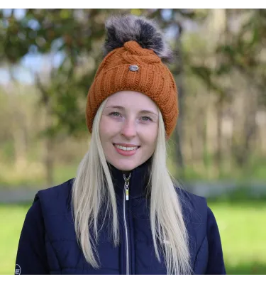 Czapka zimowa jeździecka Aida ciemny szary