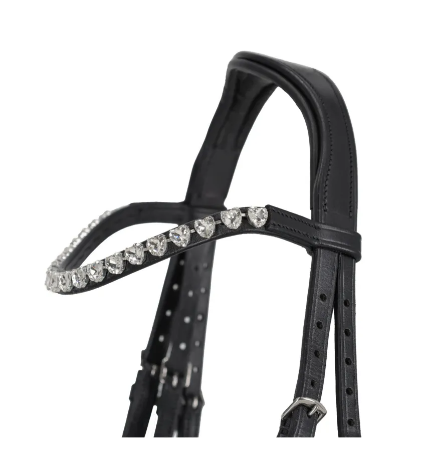 Ogłowie dla kucyka z serduszkami Bixie róż mini shetty