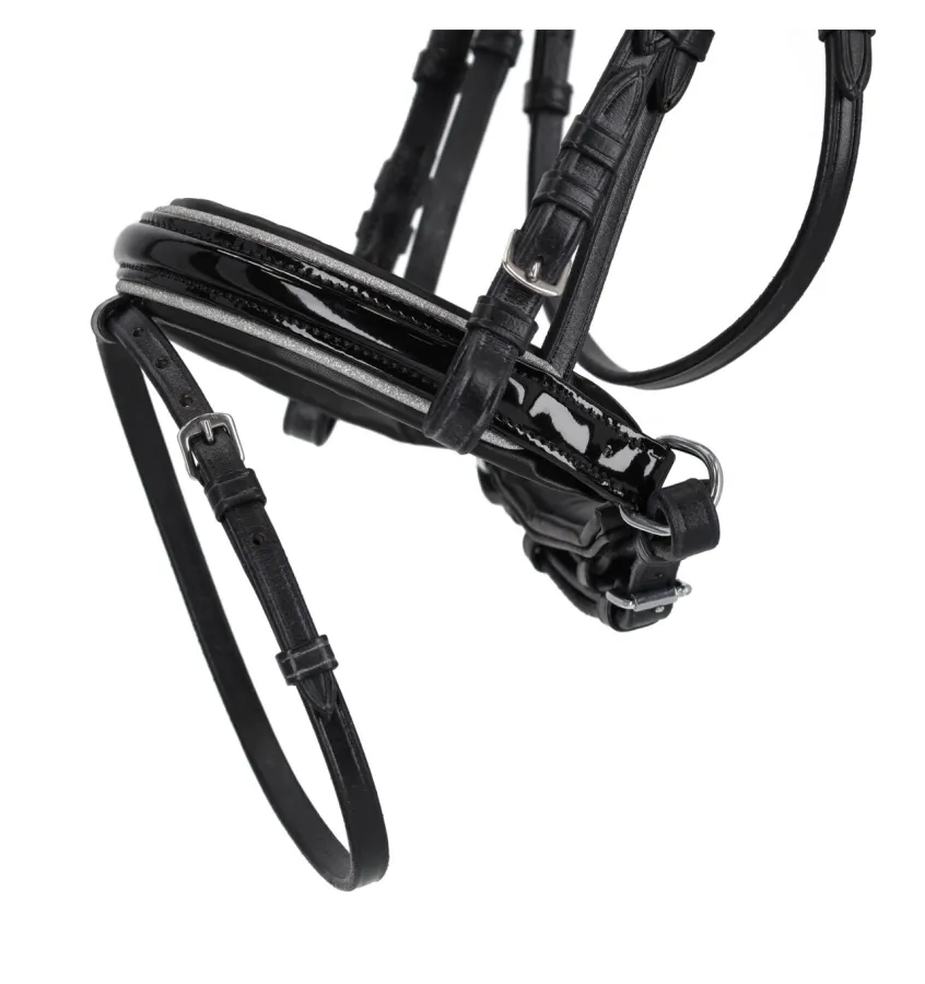 Ogłowie dla kucyka z serduszkami Bixie róż mini shetty