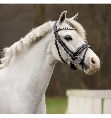 Ogłowie dla kucyka z serduszkami Bixie róż mini shetty
