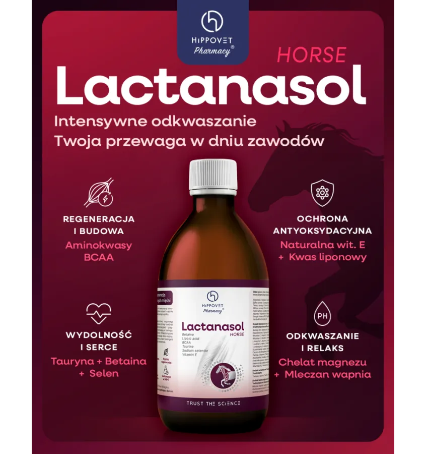 Hippovet Pharmacy – Lactanasol 250 ml – intensywne odkwaszanie i ochrona mięśni
