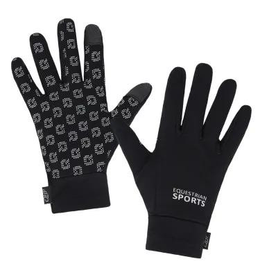 Zimowe rękawiczki jeździeckie QHP Tallinn czarny L