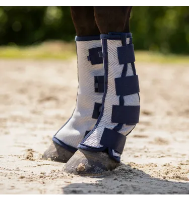 Ochraniacze dla konia chroniące przed owadami szary cob