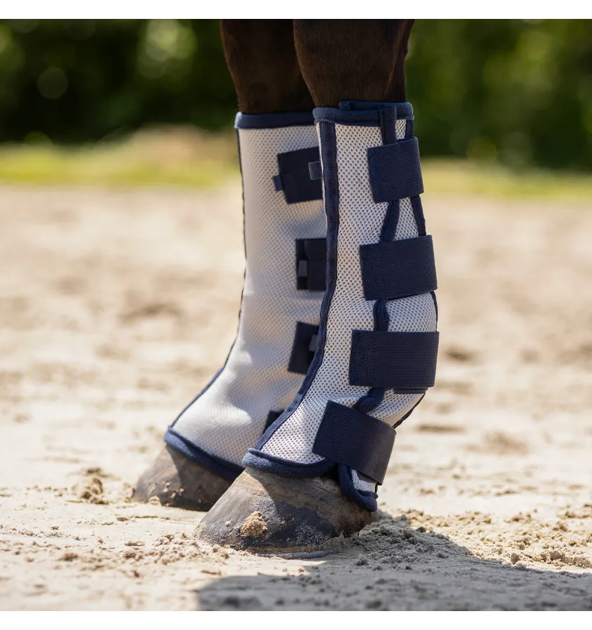 Ochraniacze dla konia chroniące przed owadami szary cob