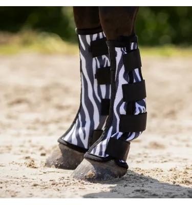 Ochraniacze dla konia chroniące przed owadami szary cob