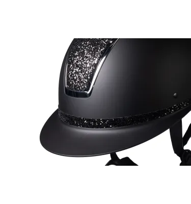 Kask jeździecki z brokatem Lady Shield Elegant czarny L 58-60