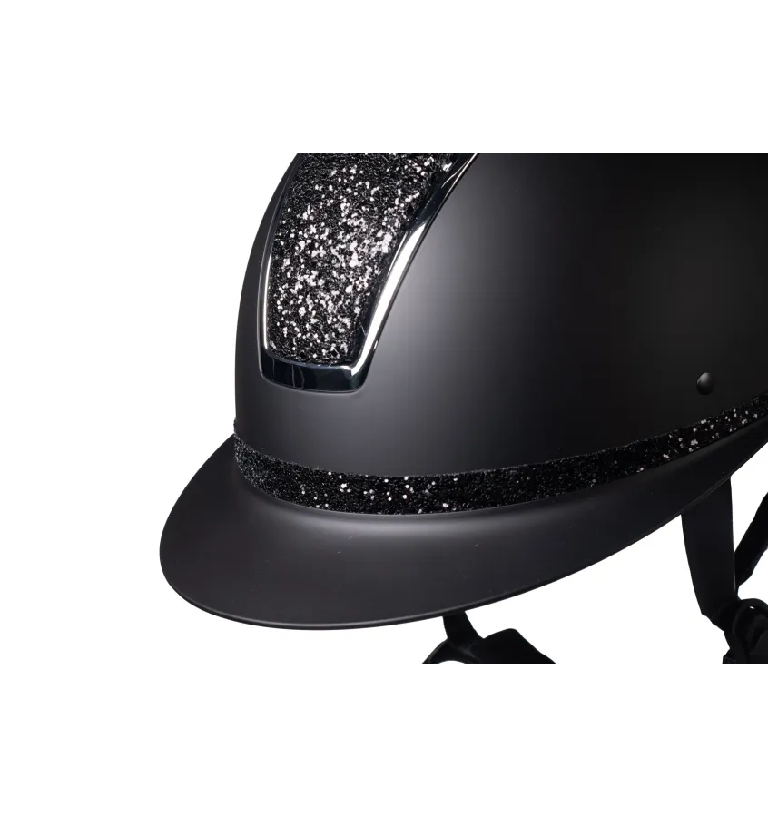 Kask jeździecki z brokatem Lady Shield Elegant czarny L 58-60