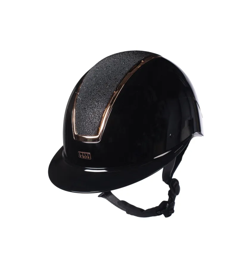 Kask jeździecki HKM Lady Shield Brillant czarny/rosegold L 58-60