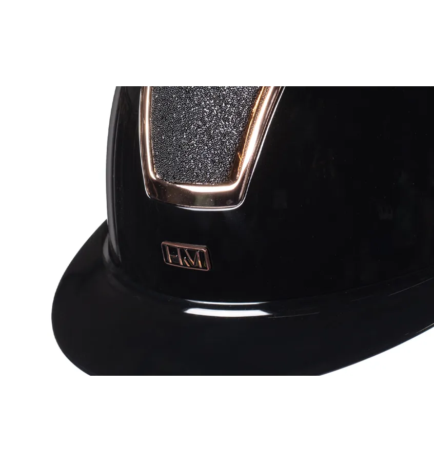 Kask jeździecki HKM Lady Shield Brillant czarny/rosegold L 58-60