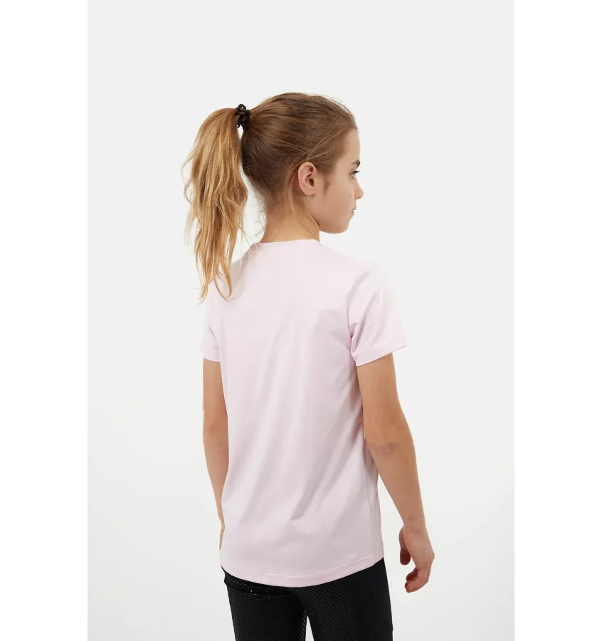 Koszulka jeździecka dziecięca Wilda różowa 146/152