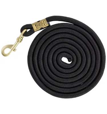 Uwiąz dla konia ze złotymi okuciami Supersoft 3m czarny