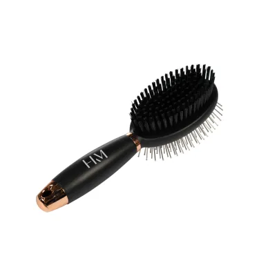 Szczotka do grzywy i ogona Gel HKM dwustronna czarny/rosegold