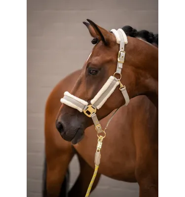 Kantar dla konia z futerkiem Limone Elegant beż full