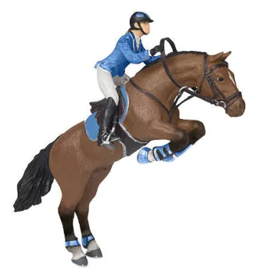 PAPO Figurka skaczącego konia i jeźdźca