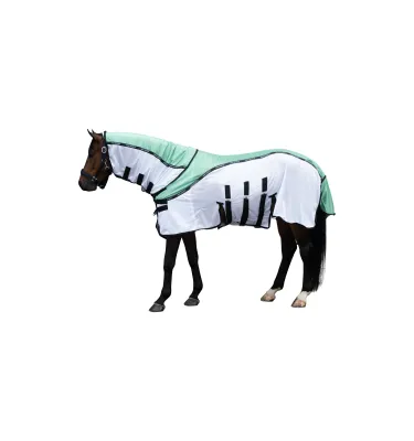 Derka siatkowa dla konia z odpinanym kapturem Light róż 115