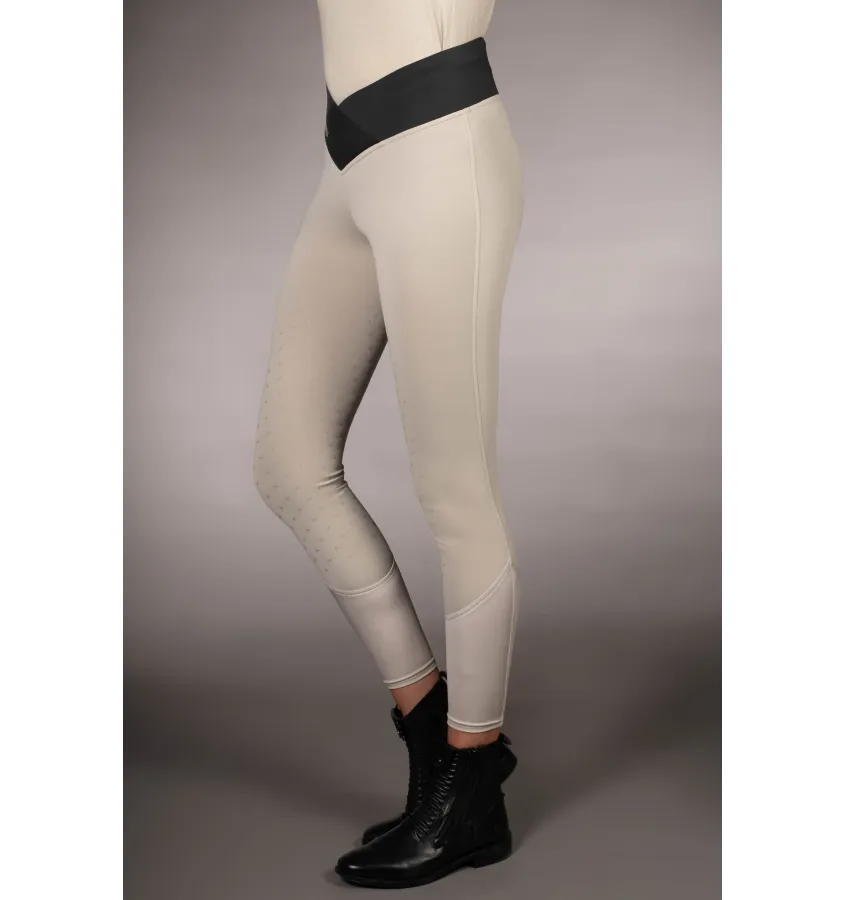 Legginsy jeździeckie Limone z pełnym lejem silikonowym beż 32/34