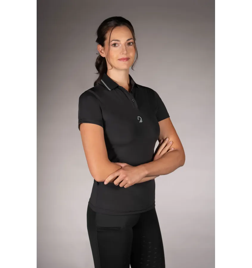 Koszulka jeździecka polo LG Limone czarny L