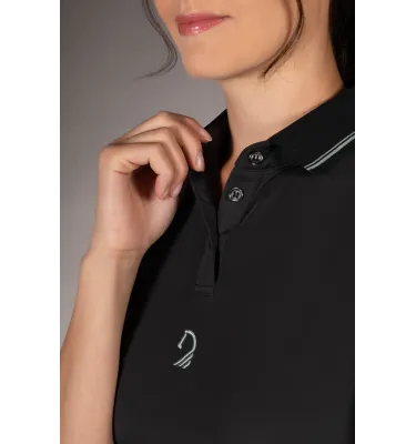Koszulka jeździecka polo LG Limone czarny L
