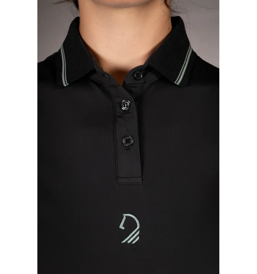 Koszulka jeździecka polo LG Limone czarny L