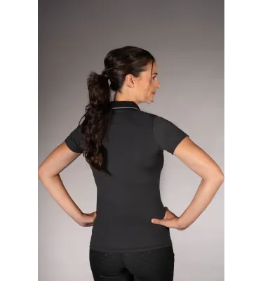 Koszulka jeździecka polo LG Limone czarny L