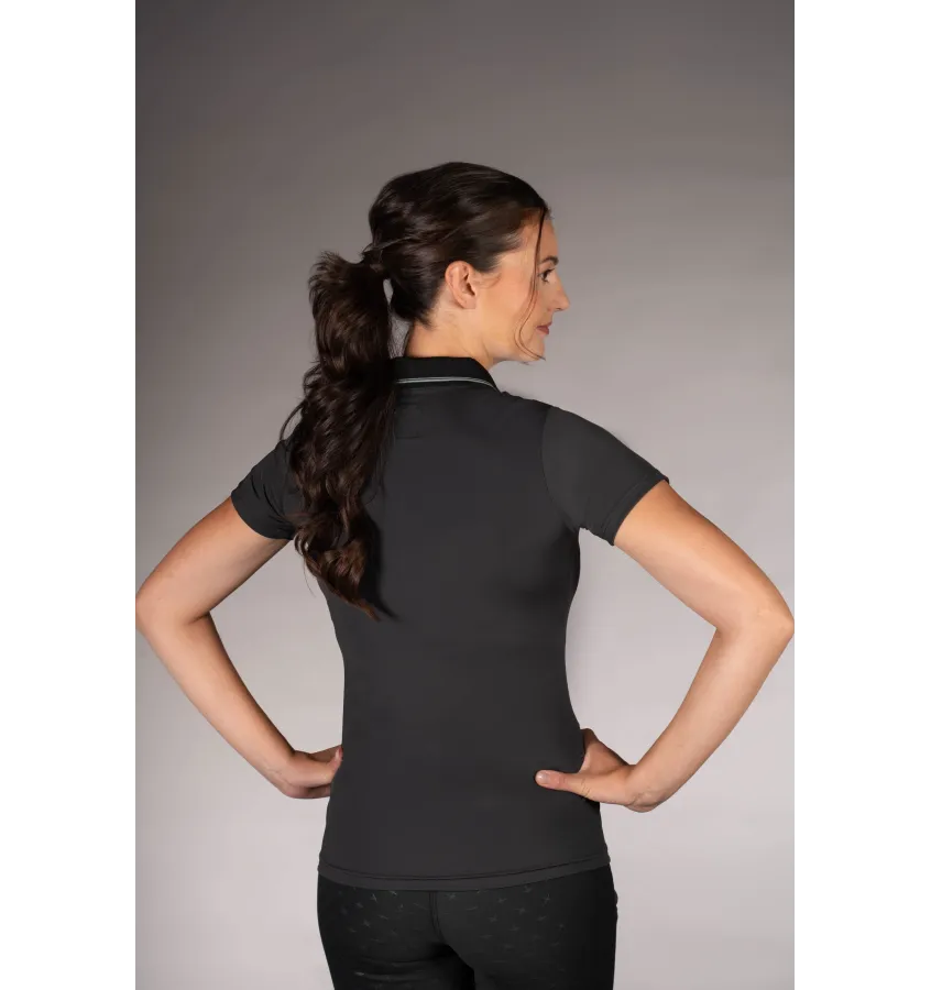 Koszulka jeździecka polo LG Limone czarny L